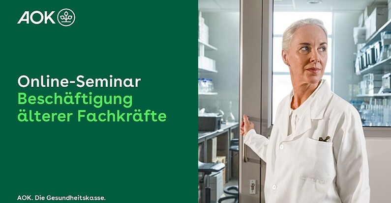 Online-Seminar "Beschäftigung älterer Fachkräfte" Titelfolie der Präsentation zum Online-Seminar "Beschäftigung älterer Fachkräfte"