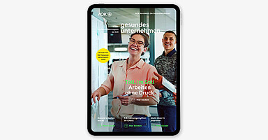 gesundes unternehmen Ausgabe 3-2026: zwei Personen vor Whiteboard gesundes unternehmen Ausgabe 3-2026: zwei Personen vor Whiteboard