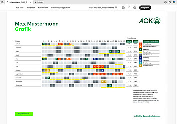 AOK-Urlaubsplaner 2027: Jahresübersicht Max Mustermann