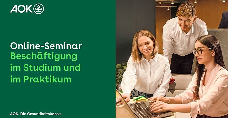 Online-Seminar "Beschäftigung im Studium und im Praktikum” Titelfolie der Präsentation zum Online-Seminar "Beschäftigung im Studium und im Praktikum"