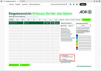 AOK-Urlaubsplaner 2027: Auswahl Feiertage
