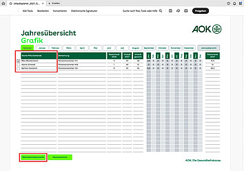 AOK-Urlaubsplaner 2027: Jahresübersicht