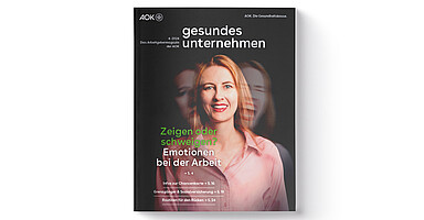 gesundes unternehmen Ausgabe 4-2024: Frau drückt unterschiedliche Emotionen aus 