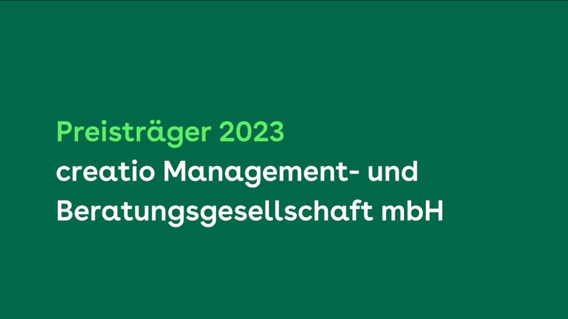 BGF-Preis Gesunde Pflege 2023: Preisträger creatio Management und Beratungs GmbH, Wittlich