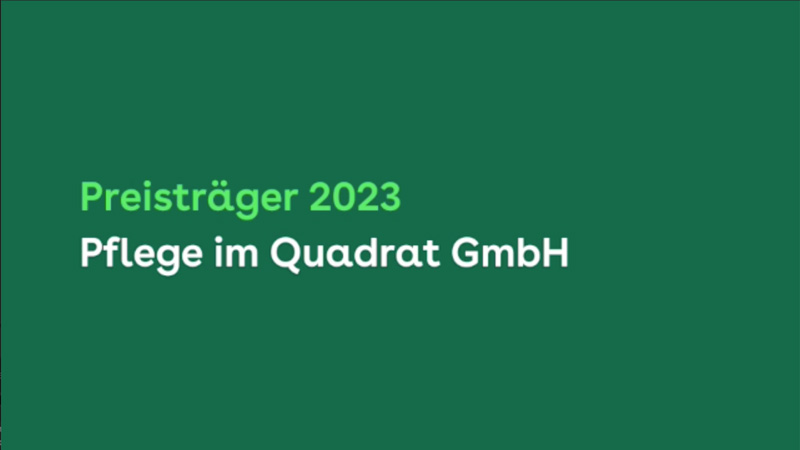 BGF-Preis Gesunde Pflege 2023: Preisträger Pflege im Quadrat, Mannheim