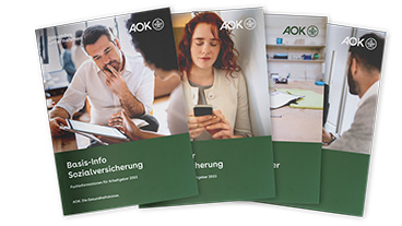 Ansicht mehrerer AOK-Broschüren