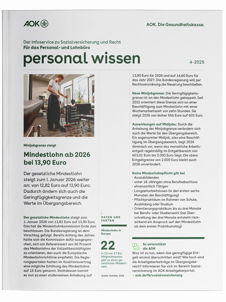 gesundes unternehmen – personal wissen 4-2025: Magazinseite mit kleinem Bild zeigt einen Friseur, der seinen Salon reinigt gesundes unternehmen – personal wissen 4-2025: Magazinseite mit kleinem Bild zeigt einen Friseur, der seinen Salon reinigt