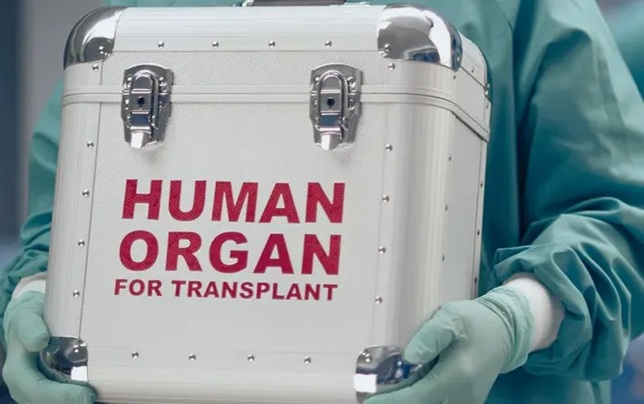 Foto: Transport eines Transplantationsorgans