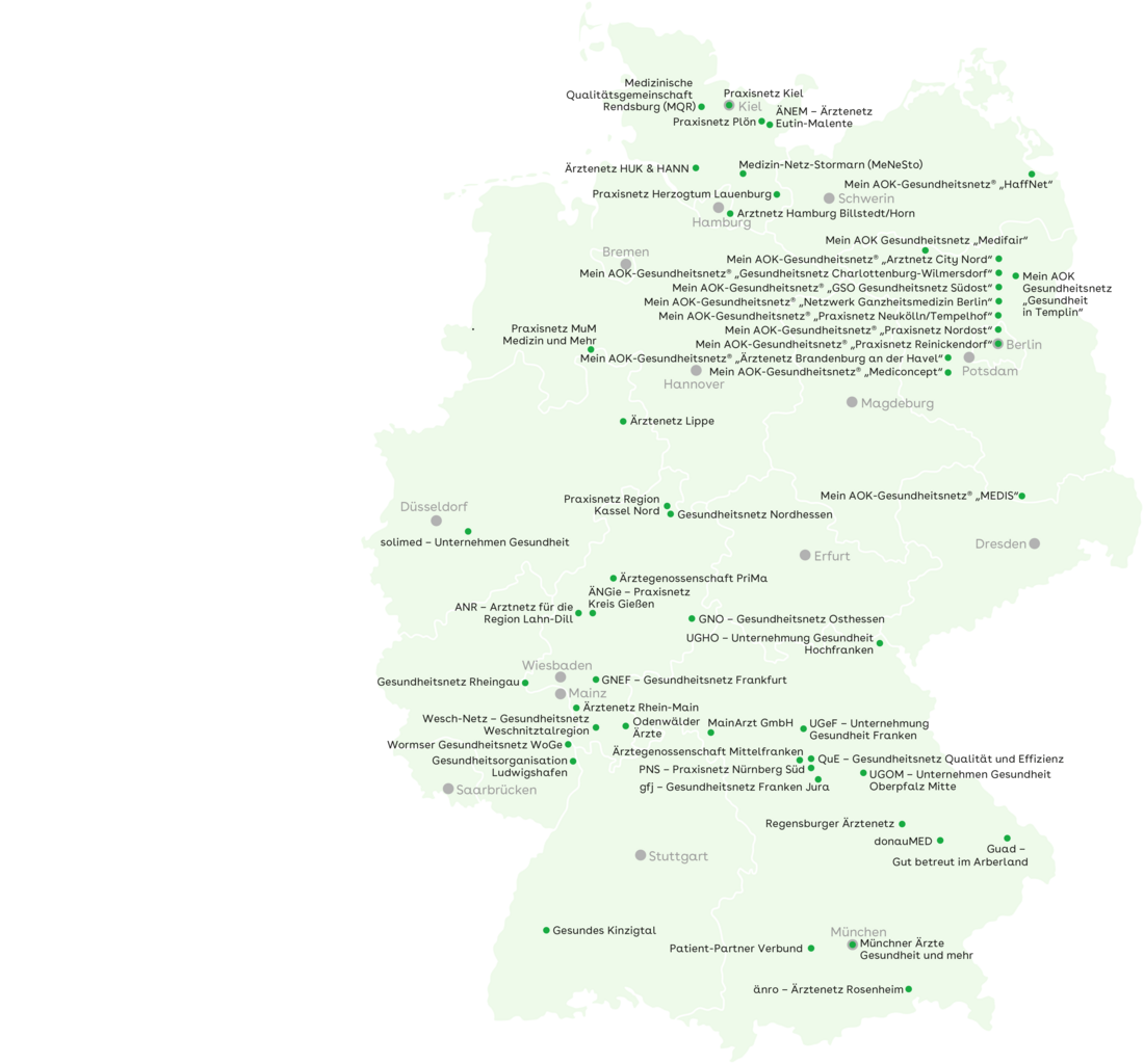 QuATRo: Übersicht über alle Arztnetze (Karte)