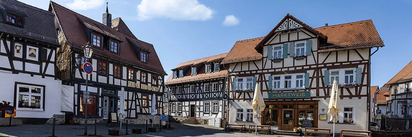 Der leere Marktplatz in Oberursel.