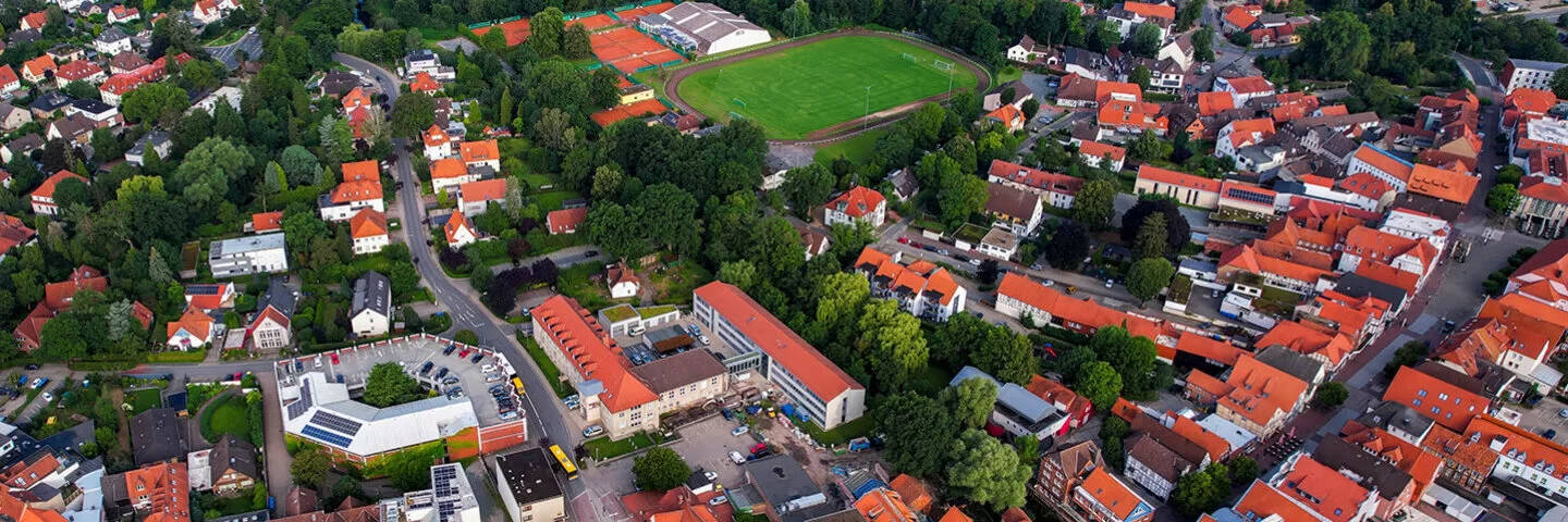 Luftaufnahme der Altstadt von Gifhorn in Niedersachsen