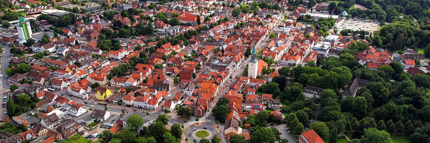 Luftaufnahme der Altstadt von Burgdorf in Niedersachsen